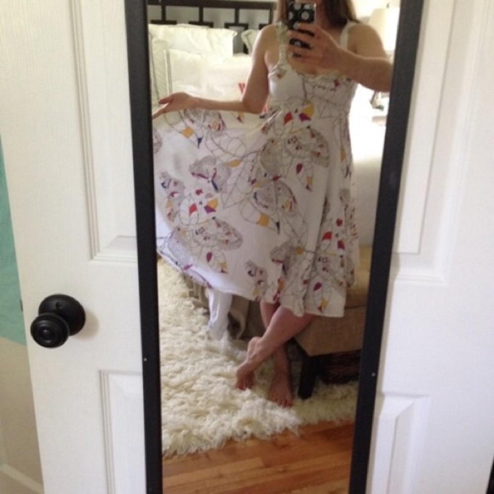 FCUK Patterned Cotton Flouncy Butterfly Dress